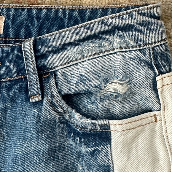 Altar’d State Vervet Color Block High Rise Jeans with Raw Hem - Picture 7 of 13